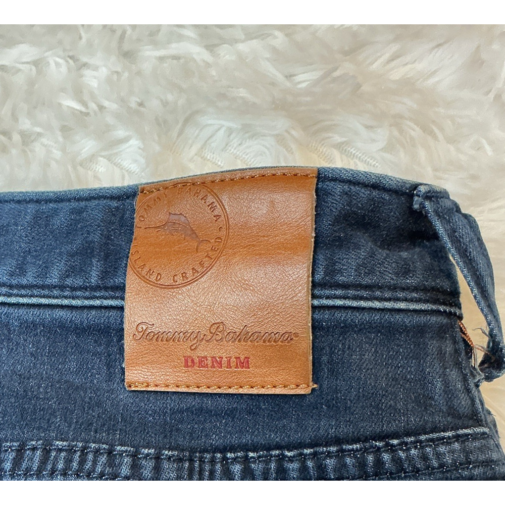 Tommy Bahama Mens 50x32 altered Dark Denim Boot Cut Jeans - Picture 2 of 9